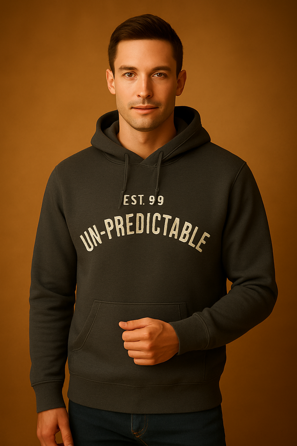 Men’s “UN-PREDICTABLE” Graphic Hoodie – EST.99 Edition | Premium Cotton Blend Pullover