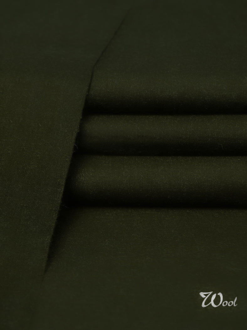 Swat Wool Unstitched Fabric For Winter-Forest Green-RT1012