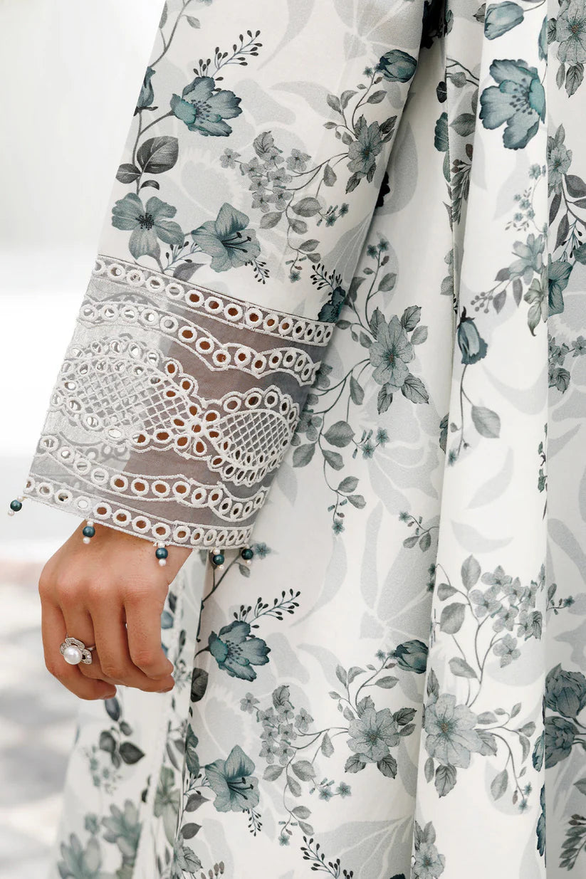 Winter 2025 Khaddar 3-Piece Suit – Digital Floral Print with Slub Dupatta