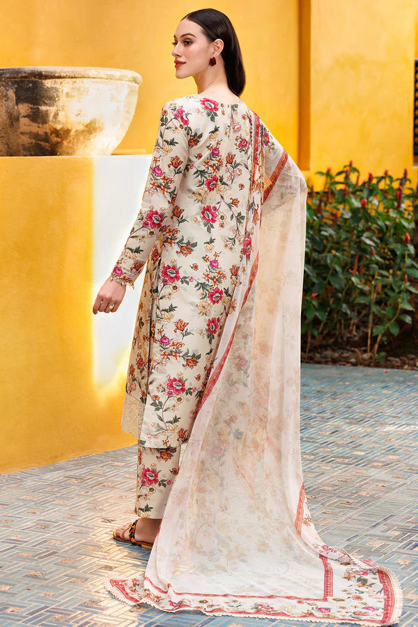 Winter 2025 Khaddar 3-Piece Suit-Printed Essentials | Ivory Dusk