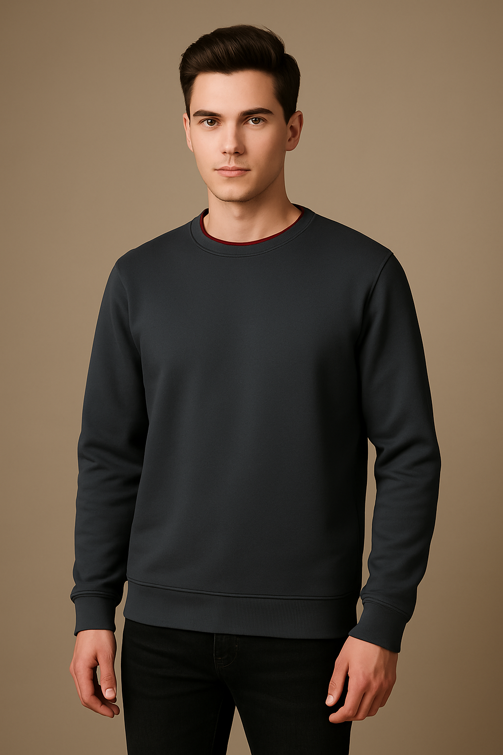 Upgrade Fashion Terry Fleece Funky Style Sweatshirt For Men-Malaysian Grey-BR14519