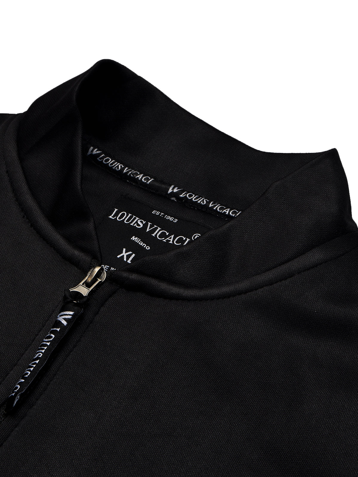 Louis Vicaci Zipper Fur Bomber Jacket For Men-Black-BR1010