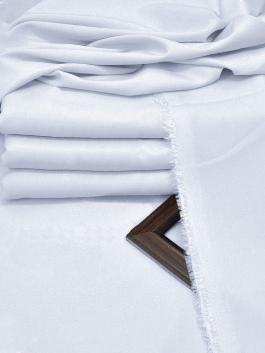 S.B Brand Premium Wash & Wear Unstitched Suit For Men-White-BE3128/BR15018