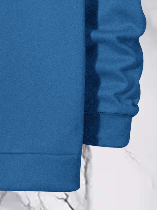 Upgrade Fashion Terry Fleece Funky Style Sweatshirt For Men-Cyan Blue-BR14512