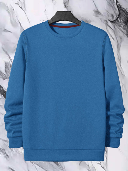 Upgrade Fashion Terry Fleece Funky Style Sweatshirt For Men-Cyan Blue-BR14512