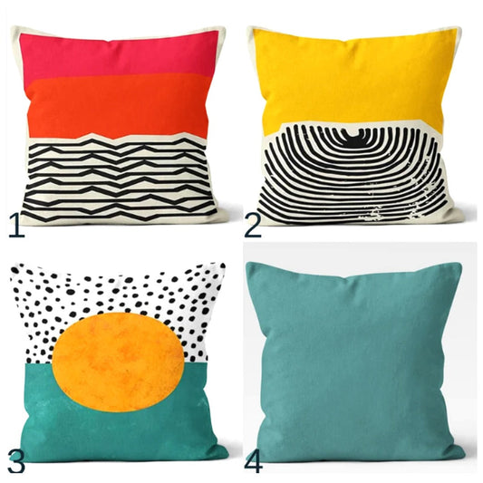 Abstract Ivory Cushion Covers Pack of 4