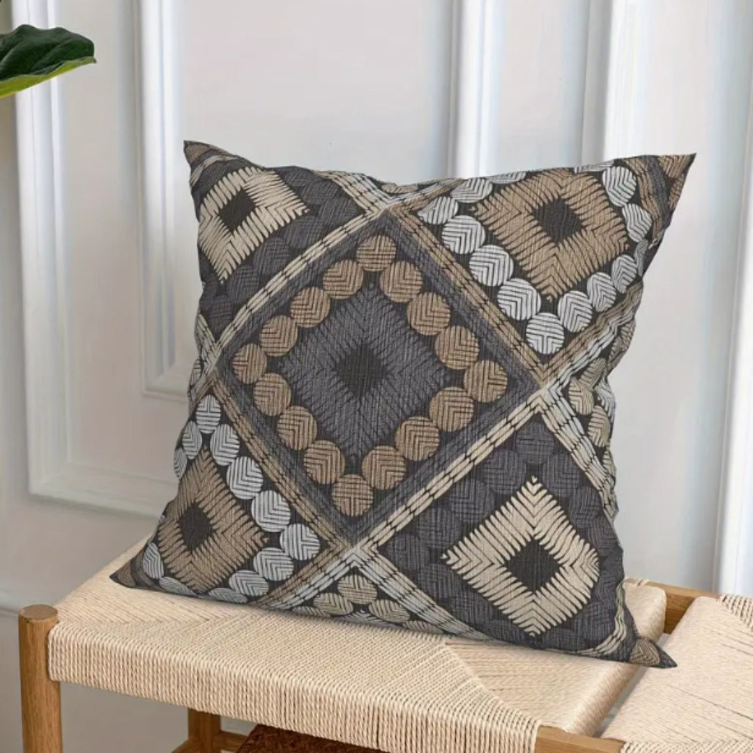 Abstract Geometric Brown Cushion Covers Pack of 4