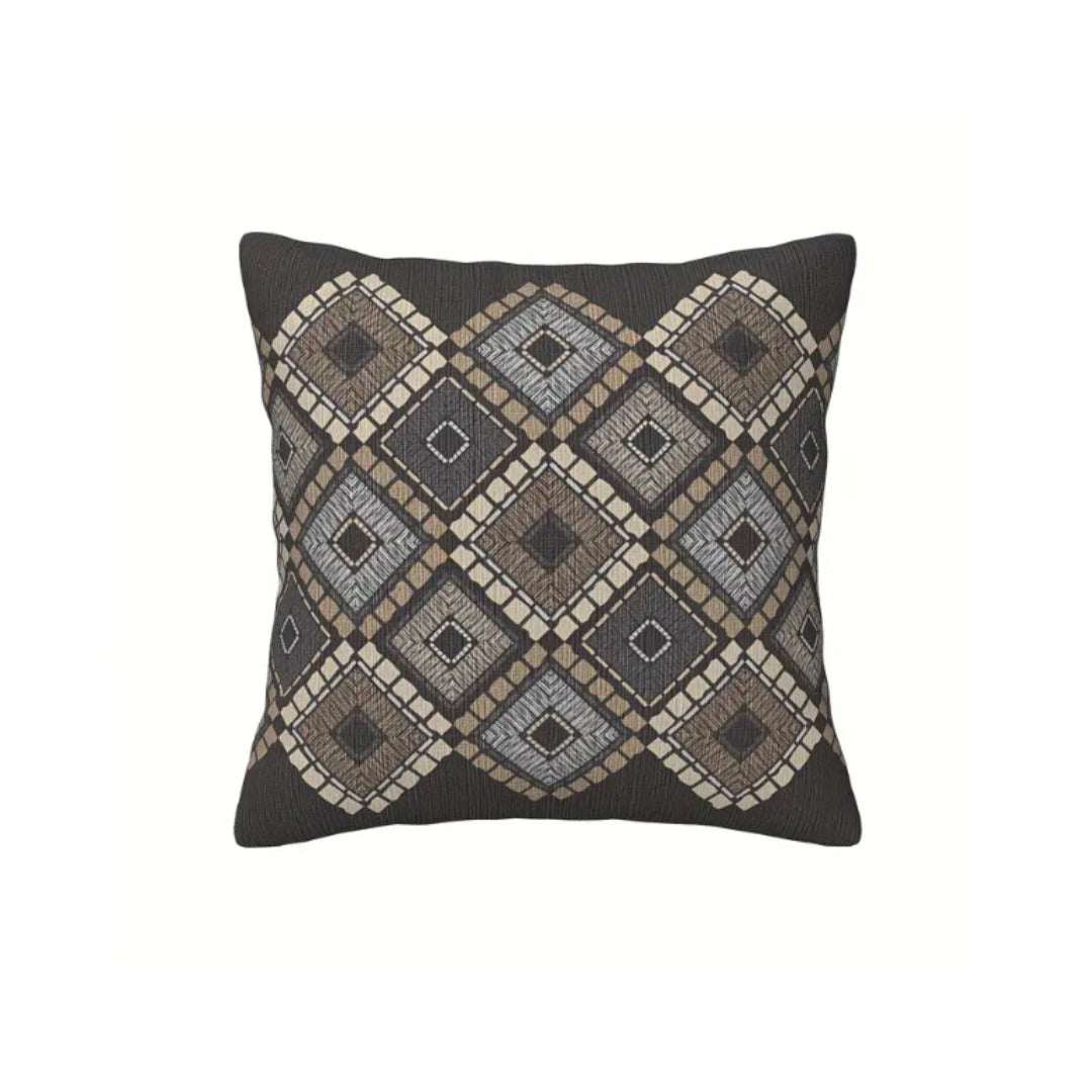 Abstract Geometric Brown Cushion Covers Pack of 4