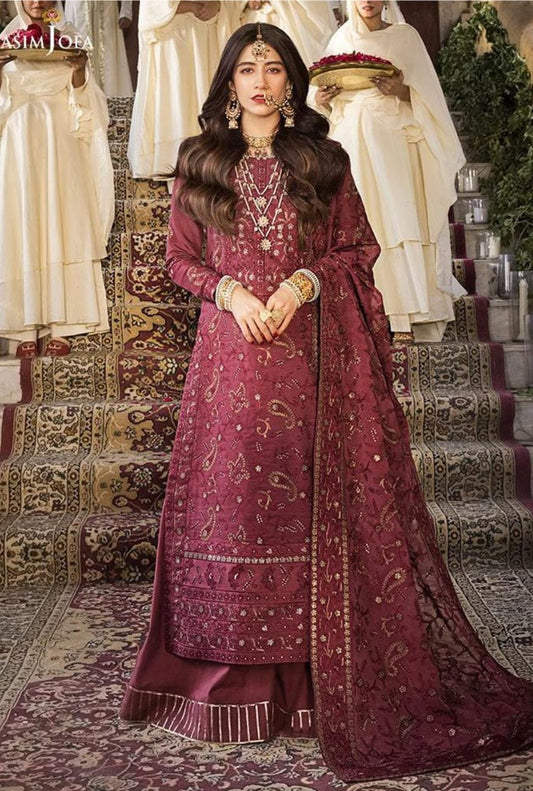 Dhanak Winter 2025 Collection – Heavy Embroidered 3-Piece Suit with Embroidered Shawl & Borders