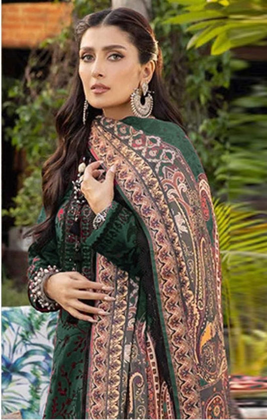 Asim Jofa Winter 2025 – Dhanak Embroidered 3PC Suit with Digital Printed Shawl