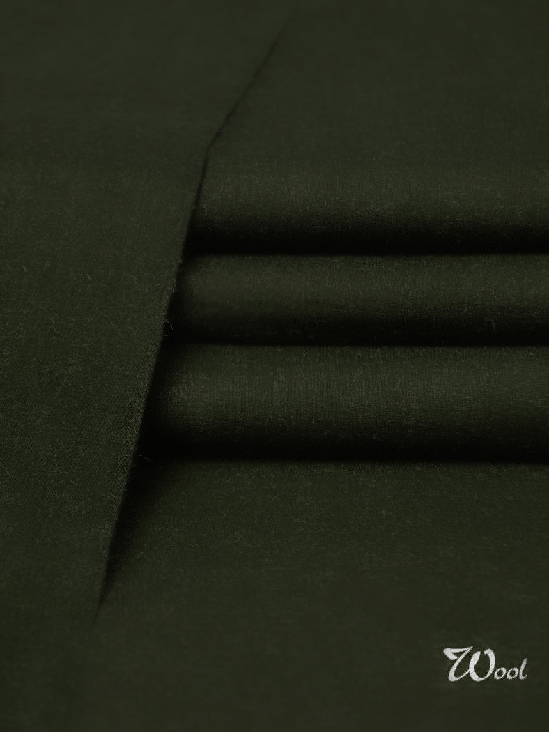 Swat Wool Unstitched Fabric For Winter-Dark Olive Green-RT1009