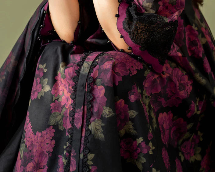 Winter 2025 Khaddar 3-Piece Suit – Digital Floral Print with Slub Dupatta